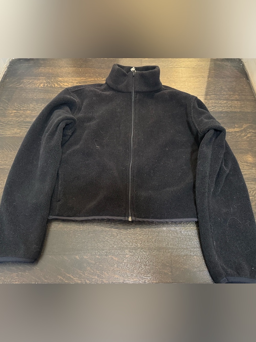Vintage Woolrich Women's Full Zip Fleece Jacket - Solid Black - Sz M